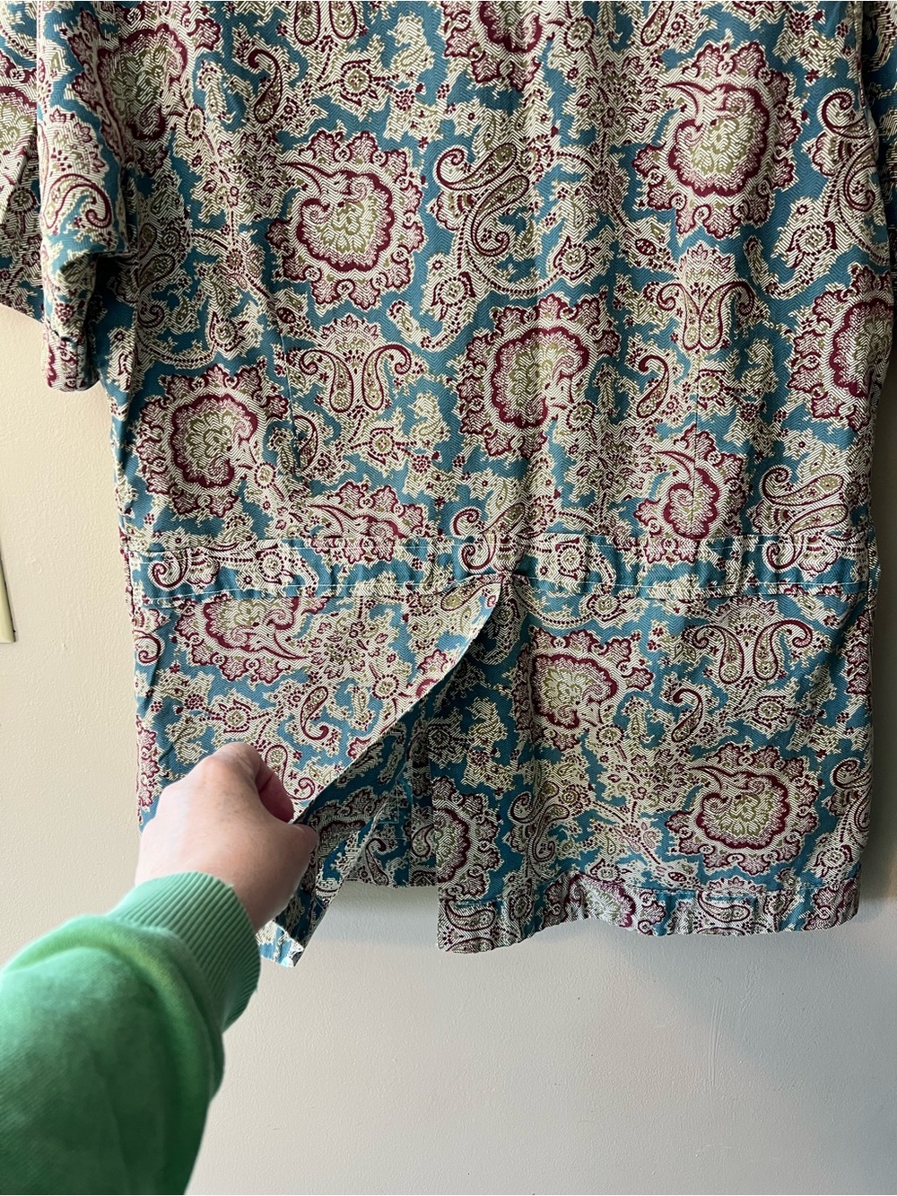 Vintage Mens Guayabera Elite button down paisley pattern multi pocket camp shirt - Picture 5 of 7